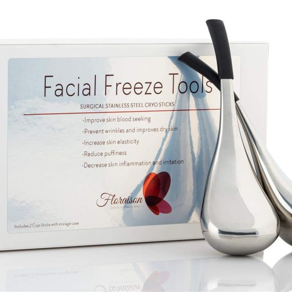 Floraison Unbreakable Stainless Steel Magic Cooling Beauty Facial Sticks for Face, Neck & Body Cryo Sticks & Cold Roller for face Puffiness & Wrinkles, Wine-Chilling Wands