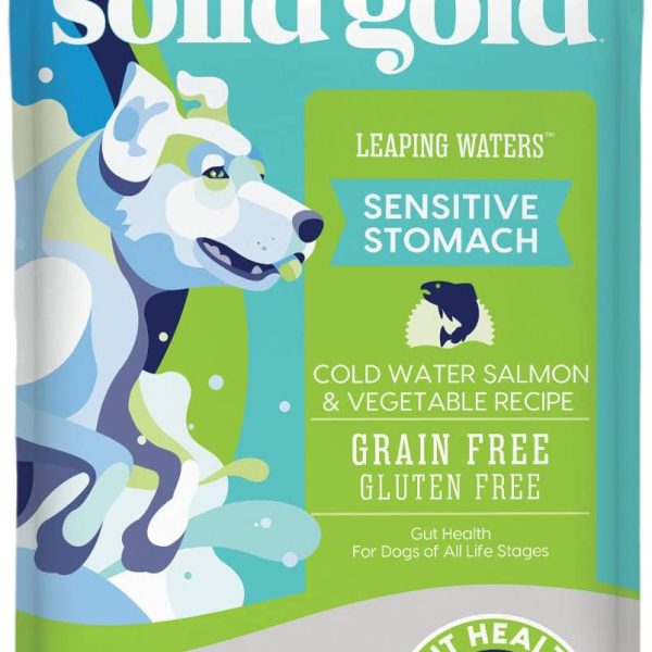 Solid Gold - Leaping Waters with Cold Water Salmon & Vegetable Recipe - Grain Free & Gluten Free for Sensitive Stomachs - Holistic Adult Dry Dog Food