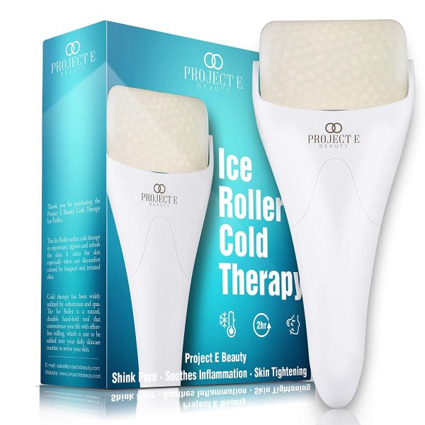 Project E Beauty Ice Roller Cold Therapy | Face Eye Body Massage Massager Under Eye Puffiness Brightening Cooling Cool Tightening Reduce Wrinkles Dark Circles Muscle Soreness Pain Relief Redness