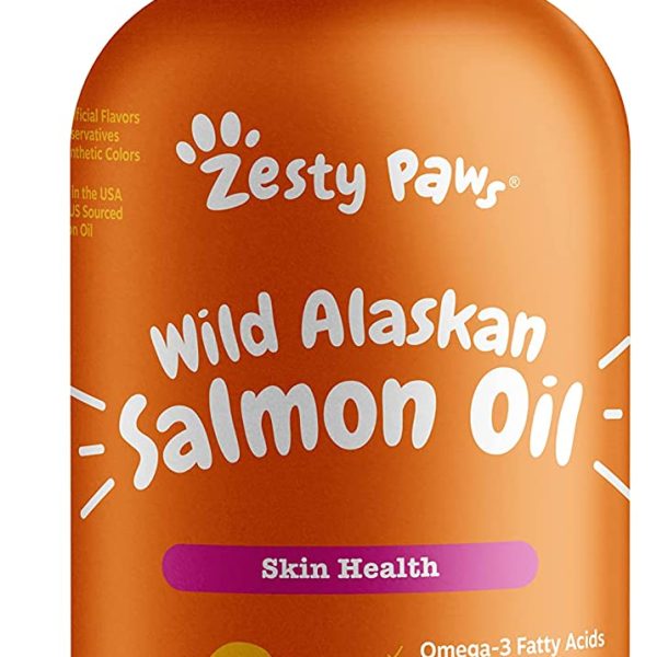 Pure Wild Alaskan Salmon Oil for Dogs & Cats - Supports Joint Function, Immune & Heart Health - Omega 3 Liquid Food Supplement for Pets - Natural EPA + DHA Fatty Acids for Skin & Coat