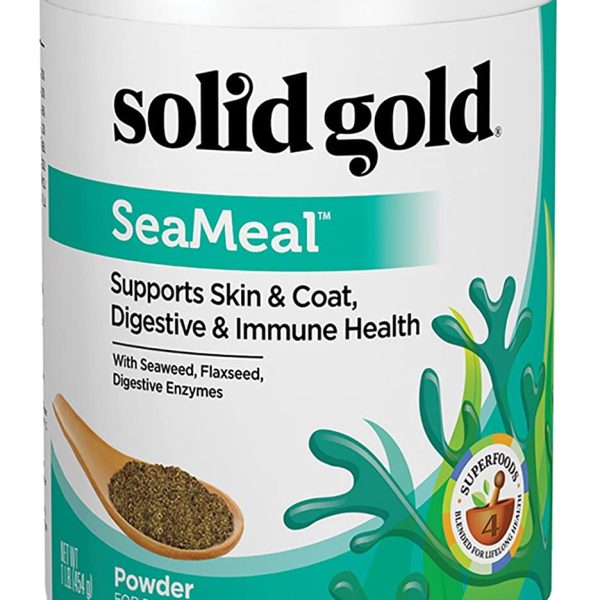 Solid Gold SeaMeal Kelp-Based Supplement for Skin & Coat, Digestive & Immune Health in Dogs & Cats; Natural, Holistic Grain-Free Supplement