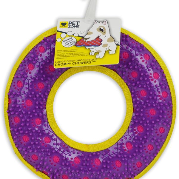 Pet Zone Chompy Chewers Dental Teeth Cleaning TPR Reinforced Plush Rubber Dog Chew Toy with Squeaker